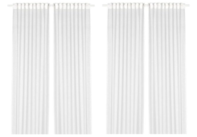 Set of 2 IKEA GJERTRUD White Sheer Curtains 57x98" 703.867.15