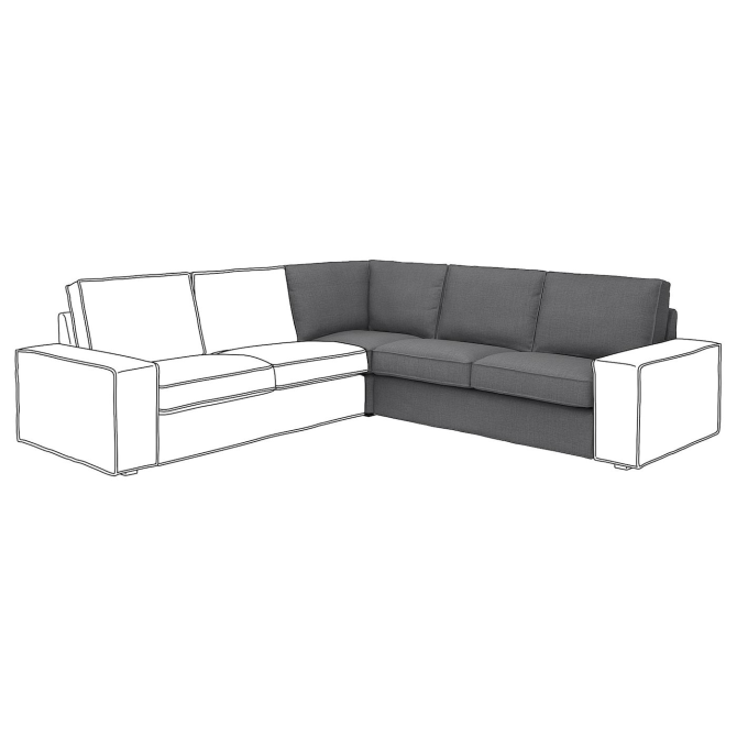 IKEA KIVIK Cover for Corner Section Sofa Skiftebo Dark Gray Slipcover 604.650.77