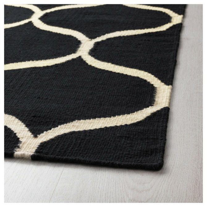 IKEA STOCKHOLM 2017 Rug 5' x 7' Handmade Wool Flatwoven Dark Blue 203.452.42