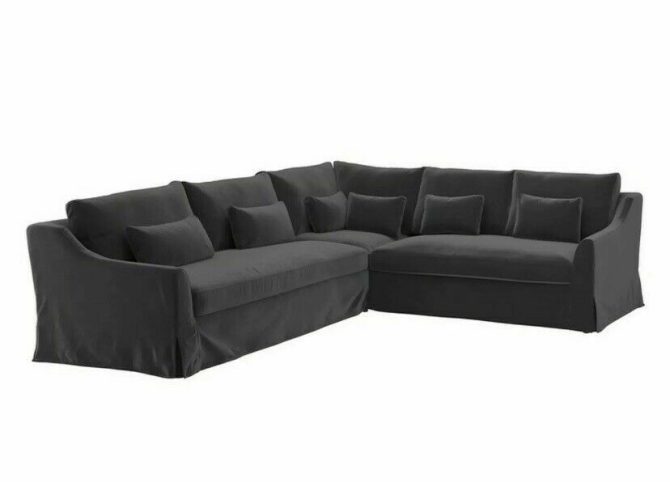 IKEA FARLOV Slipcover for 5-Seat Sectional Sofa LEFT Djuparp Dark Gray Cover 603.066.77