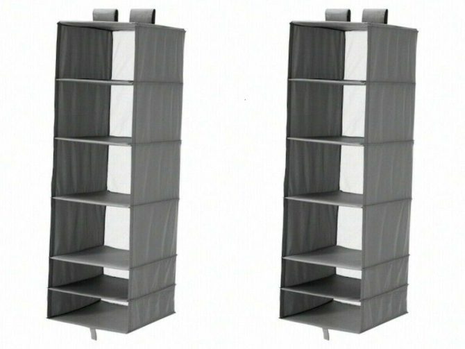 Set of 2 IKEA SKUBB Organizer with 6 Compartments Dark Gray 14x17x49" 504.729.93